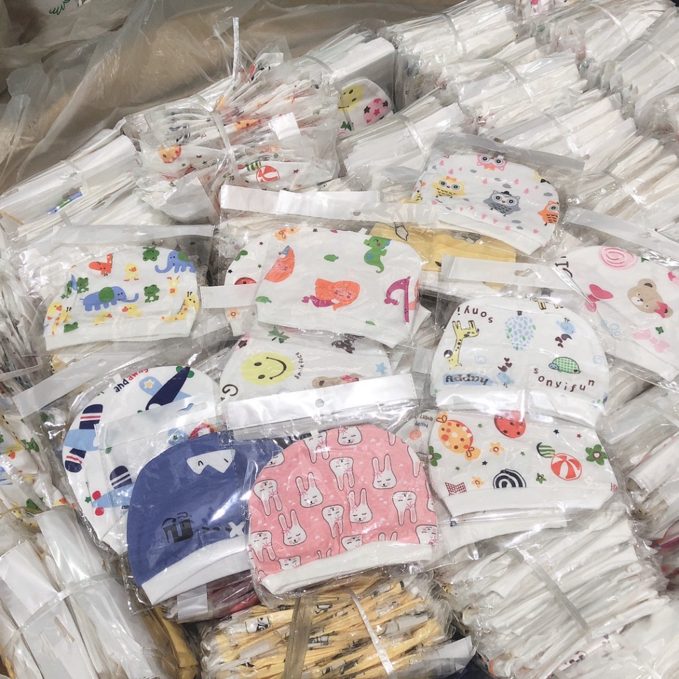 Mũ sơ sinh cho bé cotton mềm mại - Nón cho bé sơ sinh từ 0 đến 4 tháng tuổi