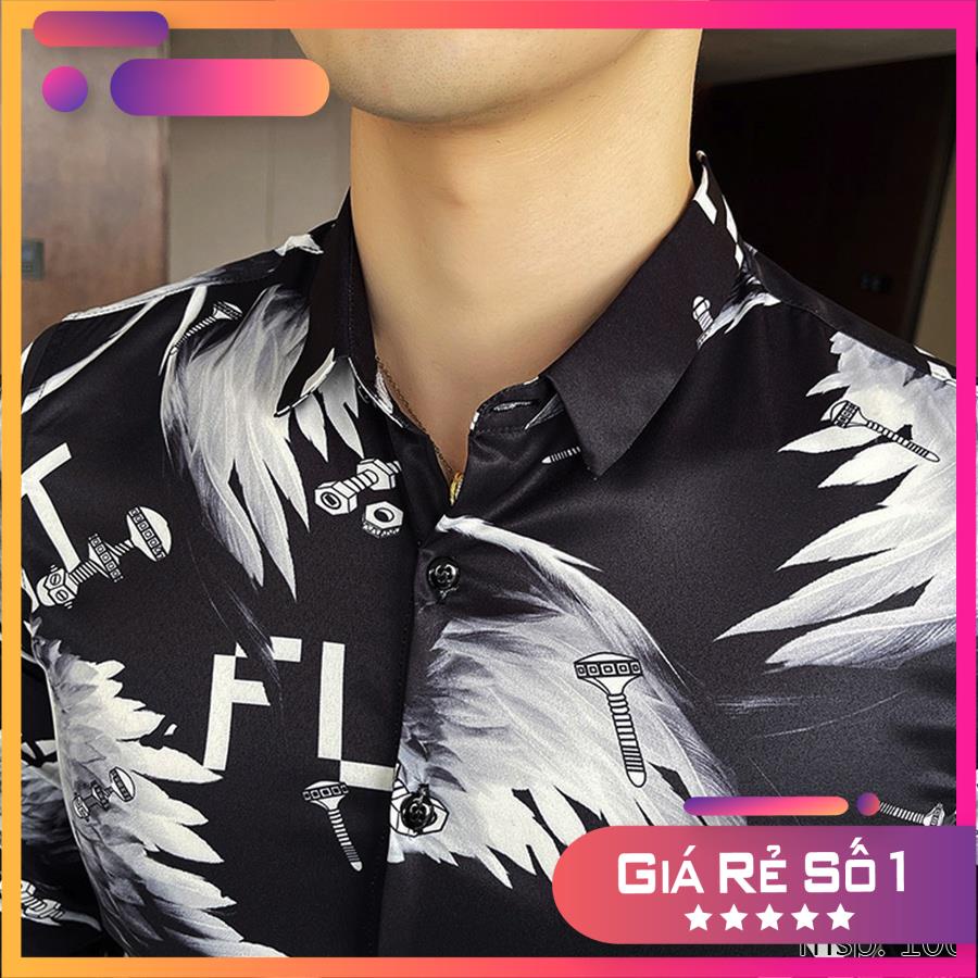 Áo sơ mi TSM Họa Tiết cánh chim thời thượng mã 105 và 106