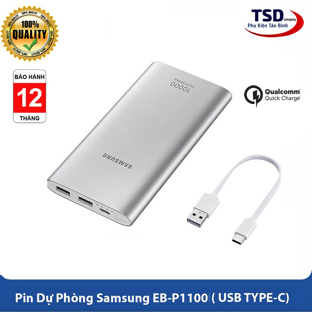 ⭐BH 12 Tháng⭐Sạc SamSung⭐Sạc Dự Phòng, Pin Sạc Dự Phòng Samsung chuẩn 10000mAh, Sử Dụng Tiện Lợi Đầu Ra 2 Cổng Sạc USB