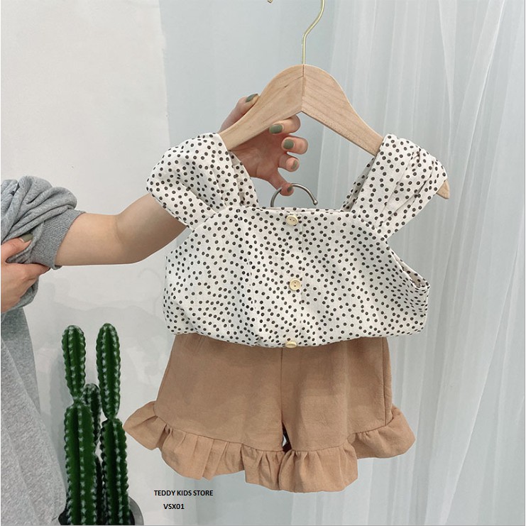Set bộ chấm bi cho bé gái