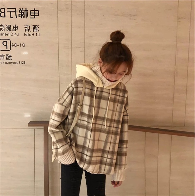 - Áo hoodie phối len