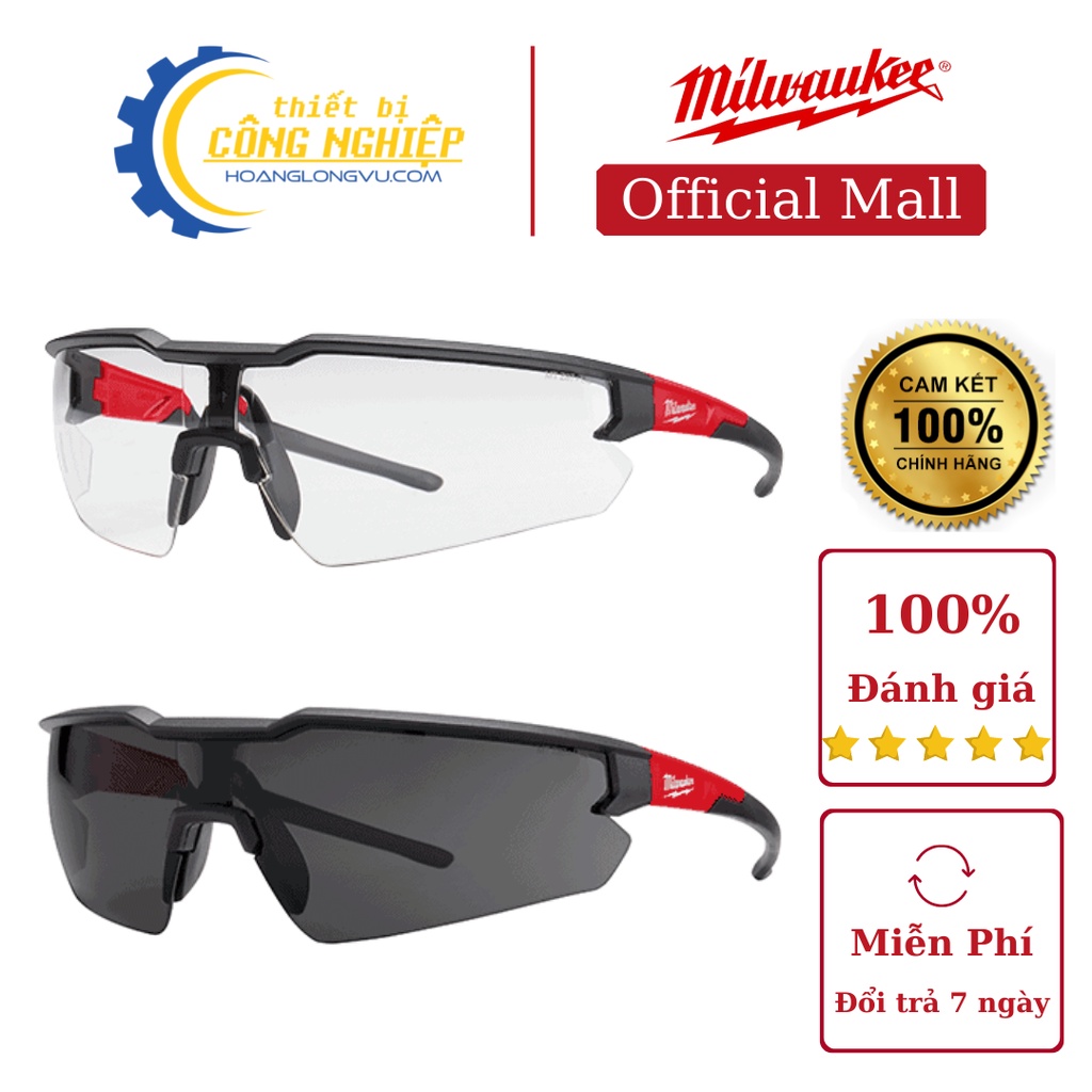 Kính bảo hộ mắt Milwaukee chính hãng Mỹ chống bụi, mắt kính đi xe chống hơi nước trầy xước, ngăn chặn tia UV