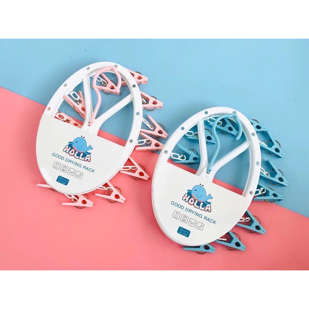 Móc treo quần áo 12 kẹp hình elip HOLLA