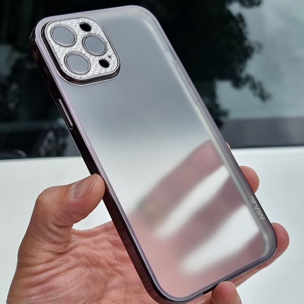 Ốp Sulada nhám cho iphone 12 prm / 13 / 13pro / 13 pro max camera nhũ lấp lánh sang chảnh