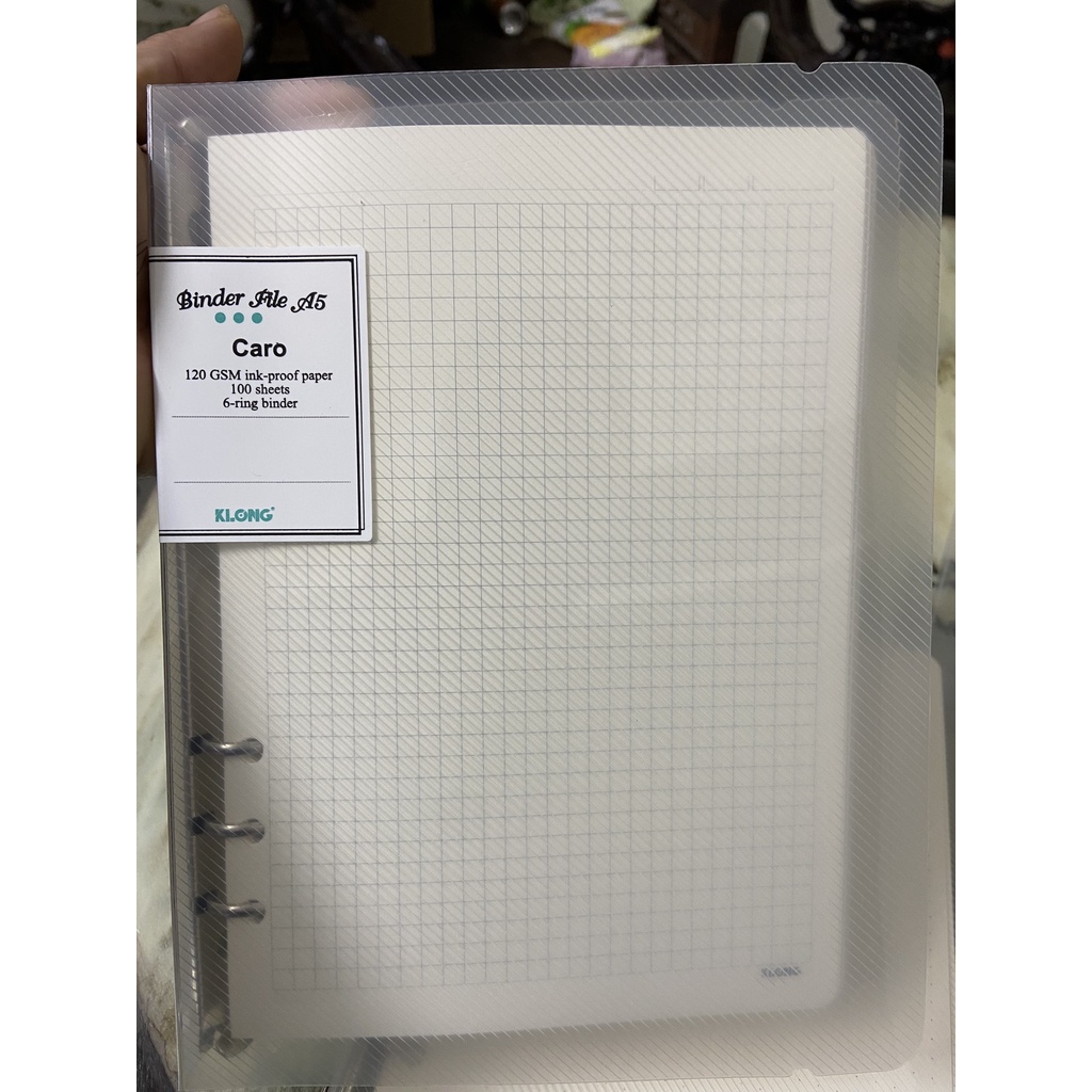 Sổ Binder File Dot Grid nhựa kẹp còng A5 - 100 tờ; MS: 995