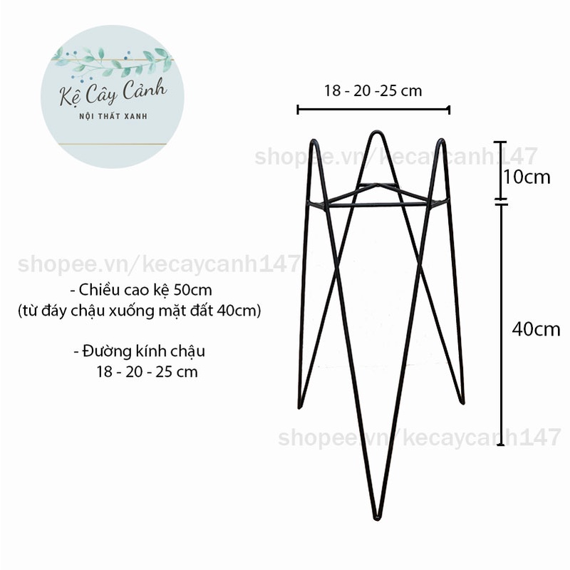 Giá đỡ kệ cây cảnh 3CN ⚡ SANG TRỌNG ⚡ làm bằng sắt sơn tĩnh điện , dễ sử dụng cho nội thất hiện đại