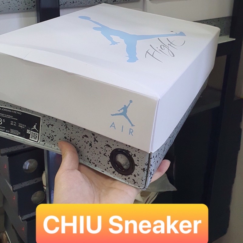 [ CHIU Sneaker ] Giày Jd4 Univer Blue xanh dương da thật - Phiên bản Chuẩn Bets