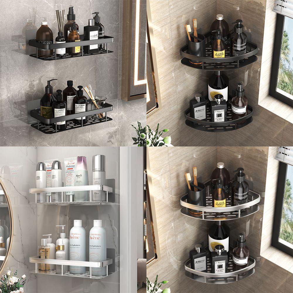 ♫DAPHNE♫ Convenient Bathtub Wall-mounted Adhesive Corner Shower Caddies Space Saving Supplies Drill Free Organizer Bathroom Accessories