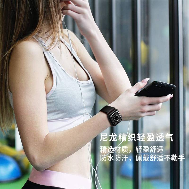 IPHONE Dây Đeo Sợi Nylon Cho Đồng Hồ Thông Minh Apple Watch Series 6 5 3 4 2 Se Kích Thước 38mm 40mm 42mm 44mm