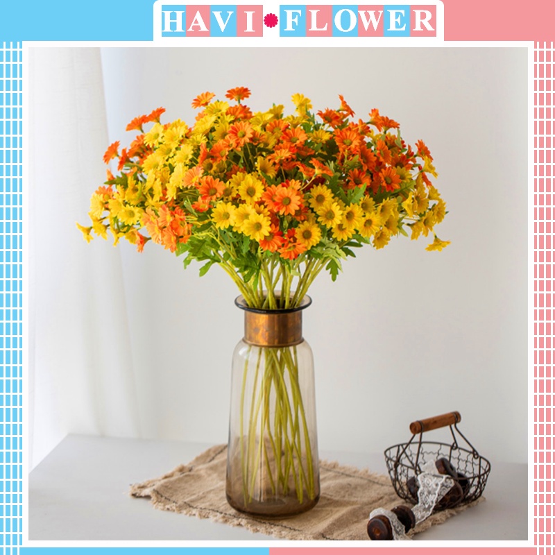 Hoa giả - Hoa cúc họa mi Havi 60cm trang trí nội thất, cửa tiệm, phụ kiện cho các studio đẹp, bền, tinh tế, thanh lịch