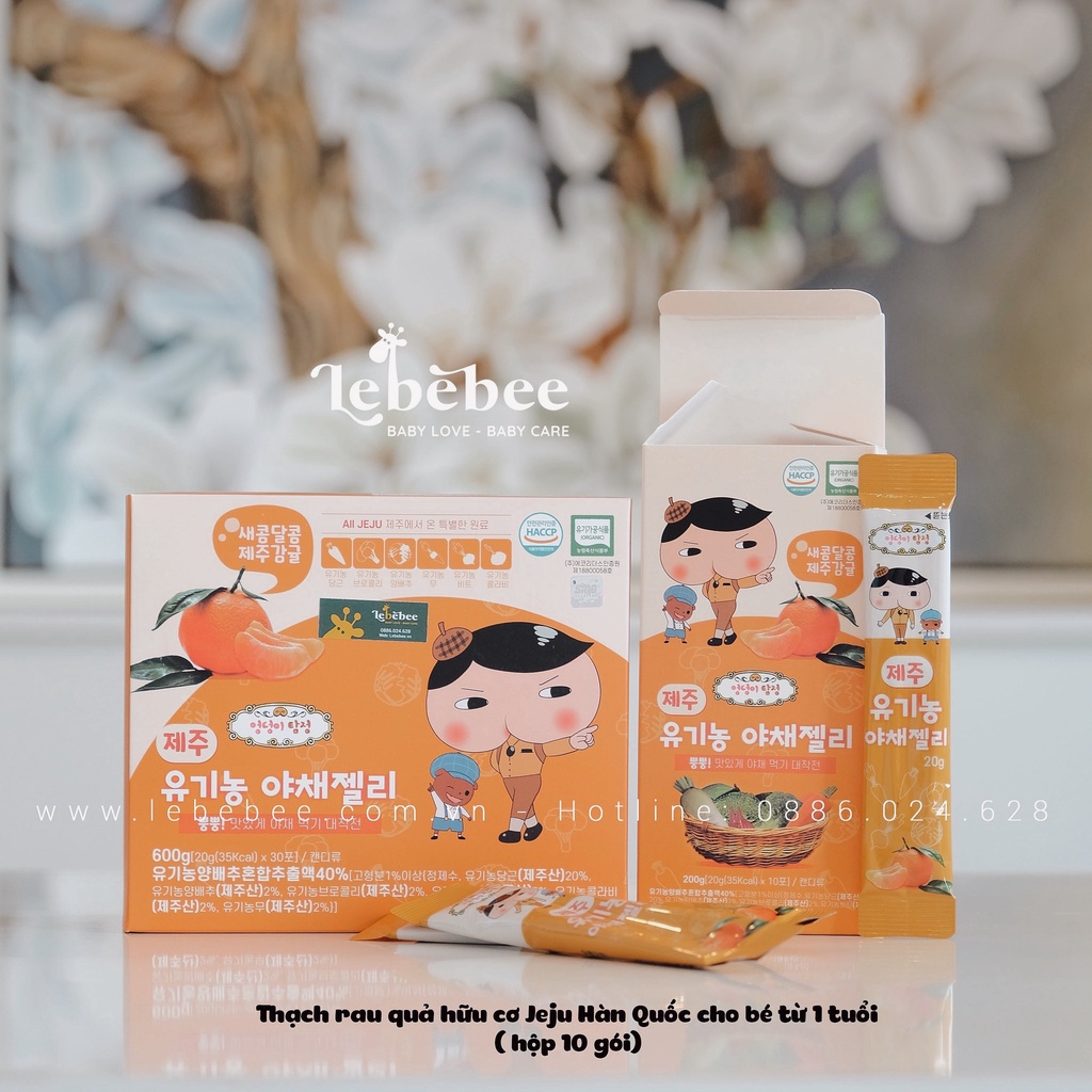 Thạch rau quả hữu cơ JEJU Hàn Quốc cho bé (hộp 10 gói) - 200g