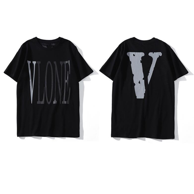 Áo Thun Tay Ngắn In Chữ Vlone Mạnh Mẽ Sành Điệu