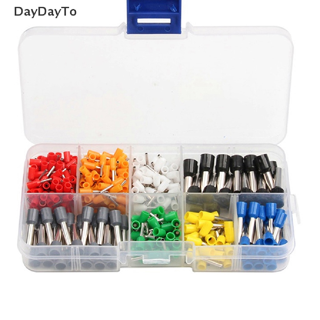 DayDayTo 400pcs Tubular Terminal Cord End Wire Connector Electrical Insulated Terminator .