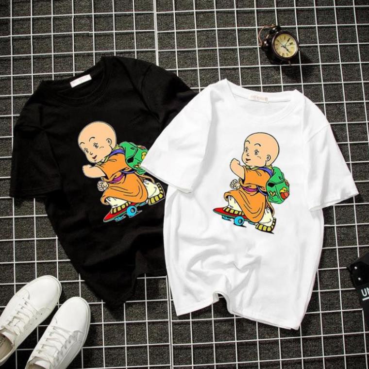 Áo thun unisex form rộng chú tiểu trượt ván Hàn Quốc vải dày mịn 2019T2025