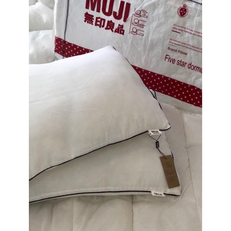 Gối Bông Muji Nhập Khẩu Chính Hãng - Ruột Gối Ngủ Muji Bông Hạt Cao Cấp Sakura JP Bedding Decor