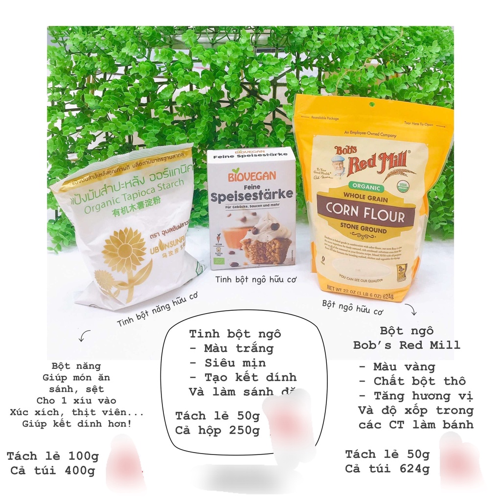 Tách lẻ 50-100g bột ngô bột bắp hữu cơ cho bé ăn dặm (HSD thumbnail