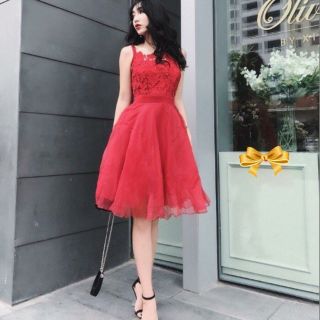 Đầm 2 dây ren lưới