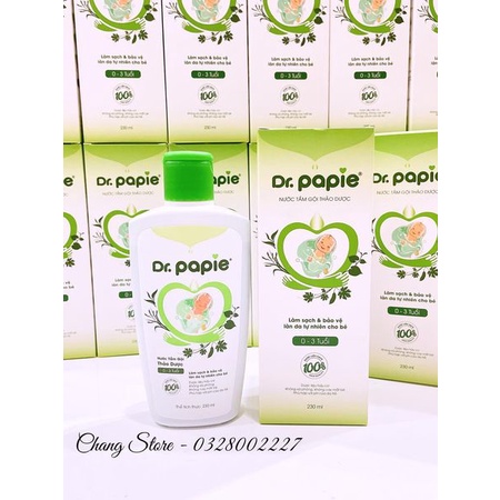 Nước Tắm Gội Thảo Dược Dr Papie 230ml ( 0-3 tuổi )