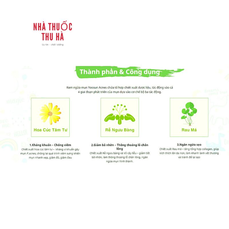 Kem Yoosun acnes -ngừa mụn, thâm sẹo