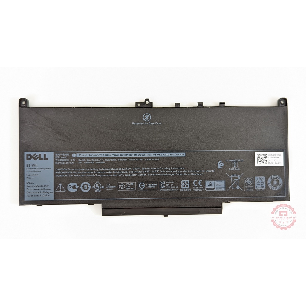 Pin Laptop Dell 55Wh J60J5 Thay Thế Cho Dell Latitude 7270 7470 E7270 E7470 - Bảo Hành 6 Tháng