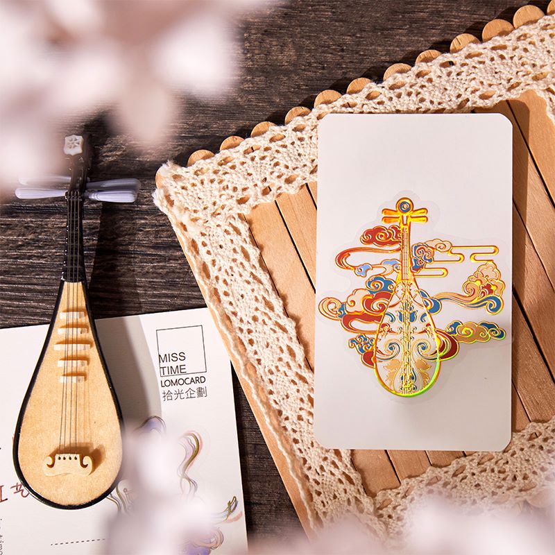 Sticker cổ trang ánh kim - trang trí sổ - chống thấm nước - Vụ Các Vân Trì - 1 pet x 2 tờ - 103x150mm