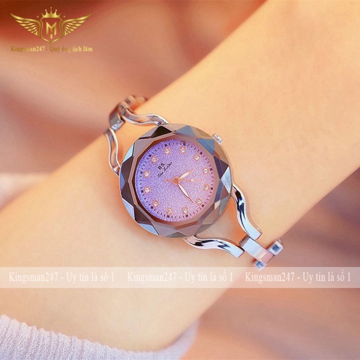 Đồng hồ nữ chính hãng Bs mặt nhỏ, đính đá, dây kim loại cá tính, thời trang hiện đại cao cấp chính hãng [Tặng bông tai] | BigBuy360 - bigbuy360.vn