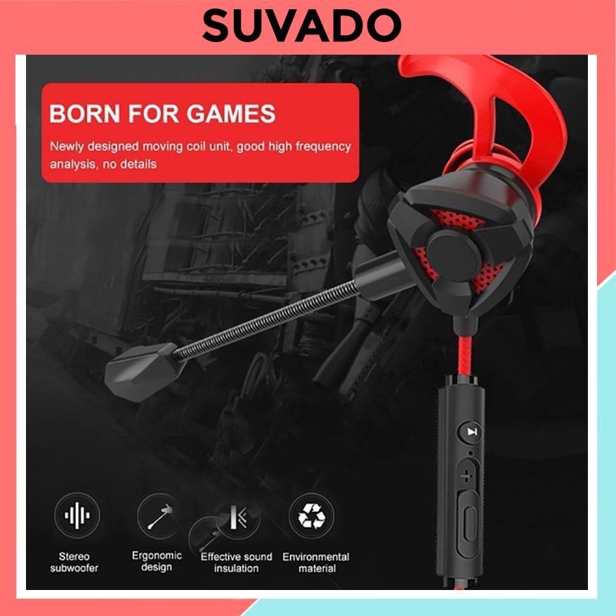 Tai nghe nhét tai có dây gaming mic rời Chuyên game G9 cho điện thoại máy tính micro nối dài chuẩn nhịp SUVADO