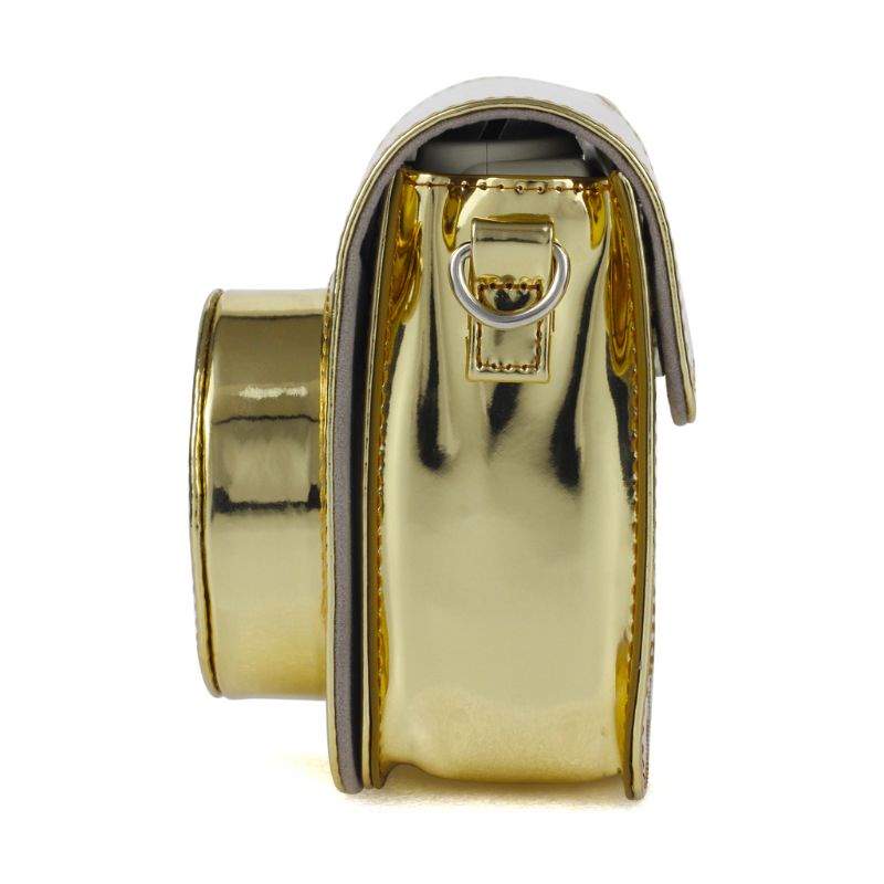 Zzz Túi Đựng Máy Ảnh Màu Vàng Tráng Gương Sáng Bóng Có Dây Đeo Vai