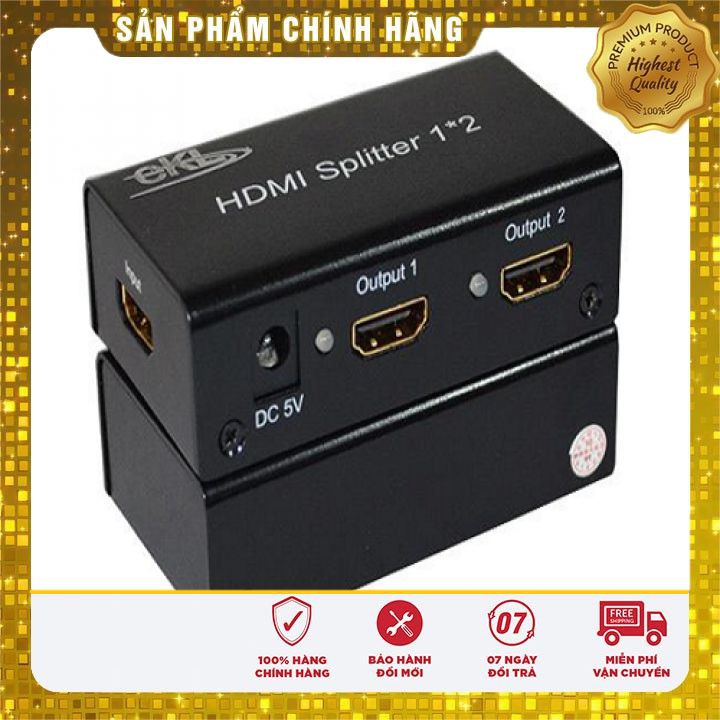 Bộ chia HDMI (Xả Kho) Bộ chia HDMI 1 ra 2 – HDMI Splitter 1x2 Full HD 1080