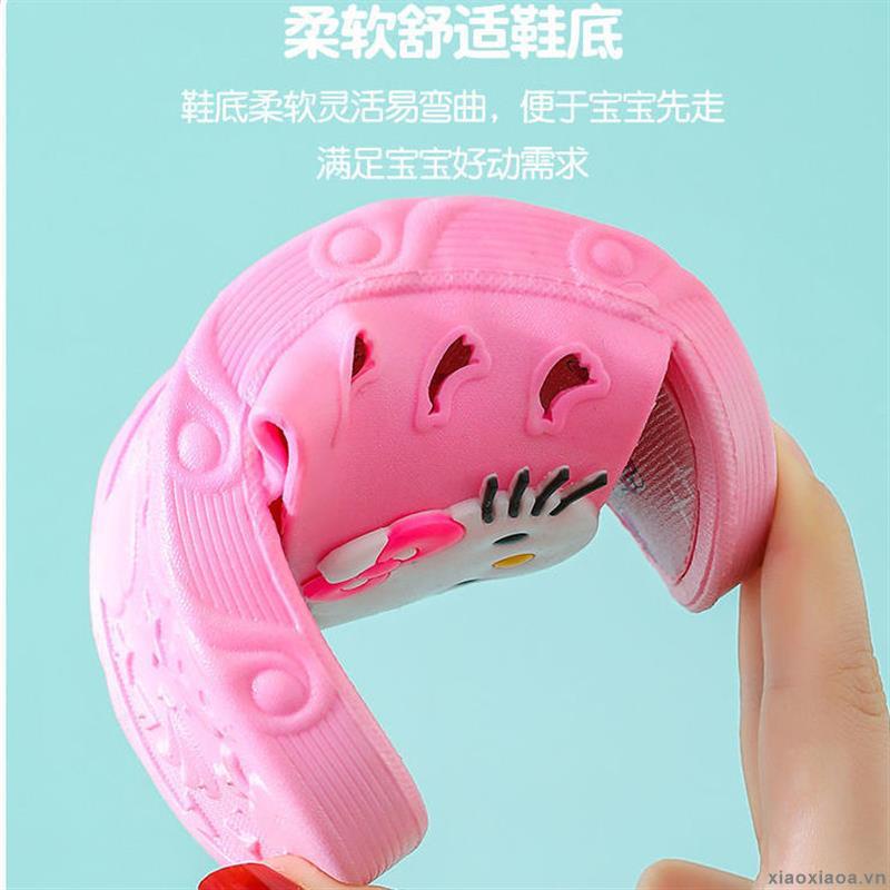 Dép Đi Trong Nhà Đế Mềm Chống Trượt Hình Mèo Hello Kitty Đáng Yêu Cho Bé Gái