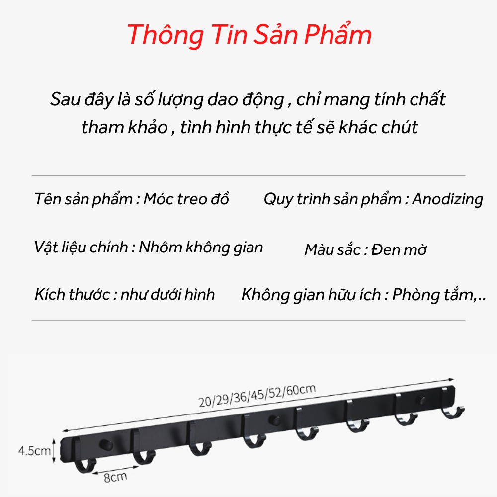 Móc Treo Quần Áo Khăn Tắm, Nhà Bếp, Nhà Tắm, Treo Sau Cánh Cửa Moda.H