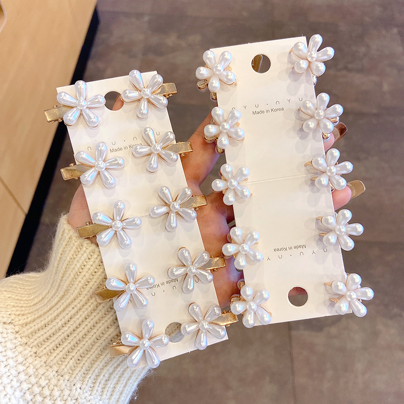 Set kẹp tóc đính ngọc trai giả phong cách Hàn Quốc đáng yêu cho nữ
