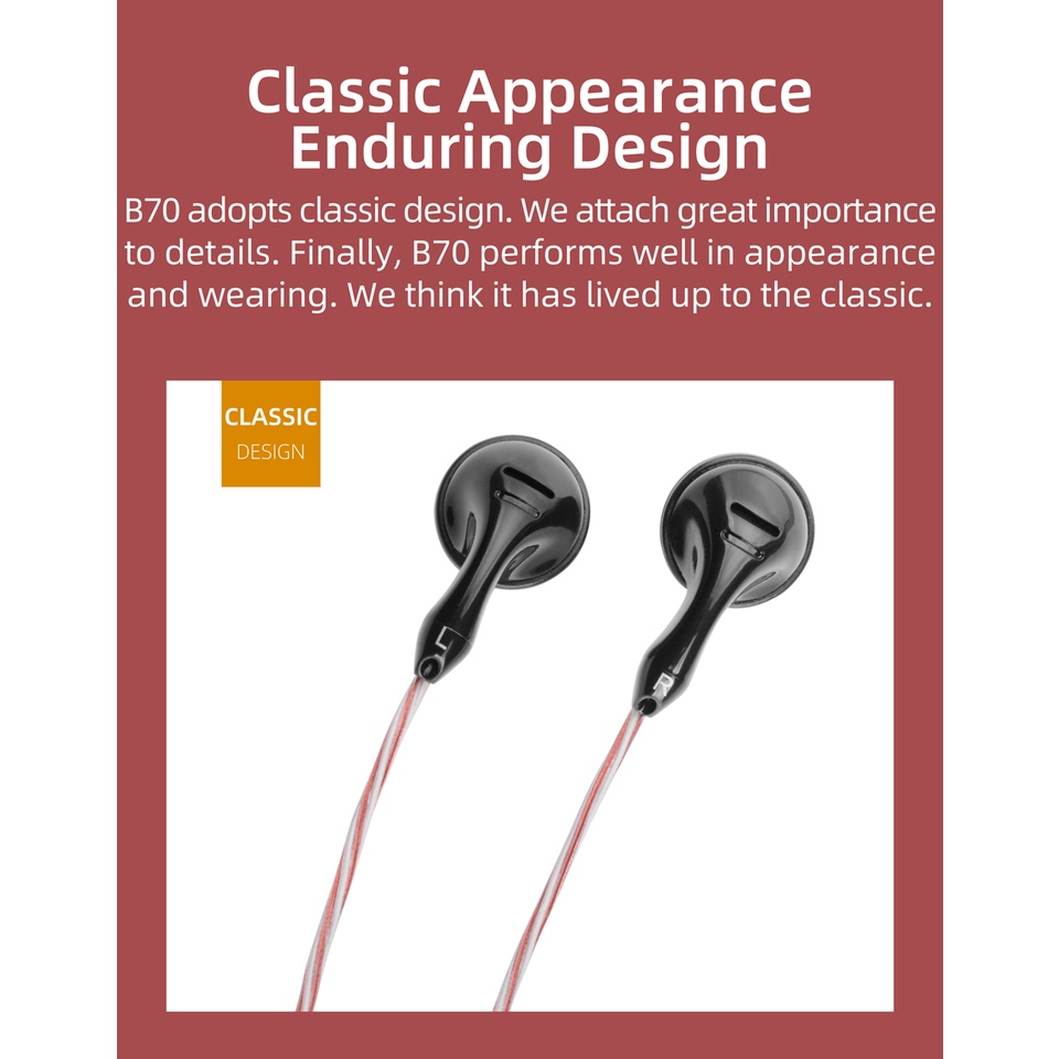 Tai Nghe Nhét Trong B70 3.5/4.4mm IEM HIFI 14.8mm X6 LBBS EB2S