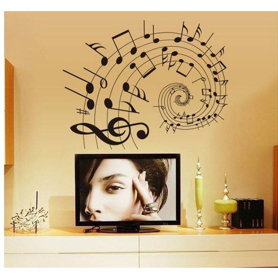 Decal dán tường Âm nhạc 5 dòng kẻ AmyShop