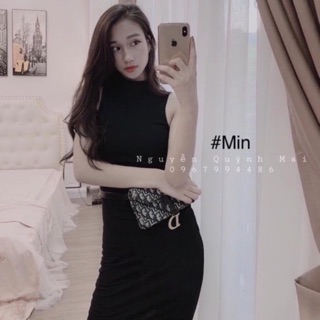Đầm cotton body dáng ba lỗ hàng đẹp Hanna