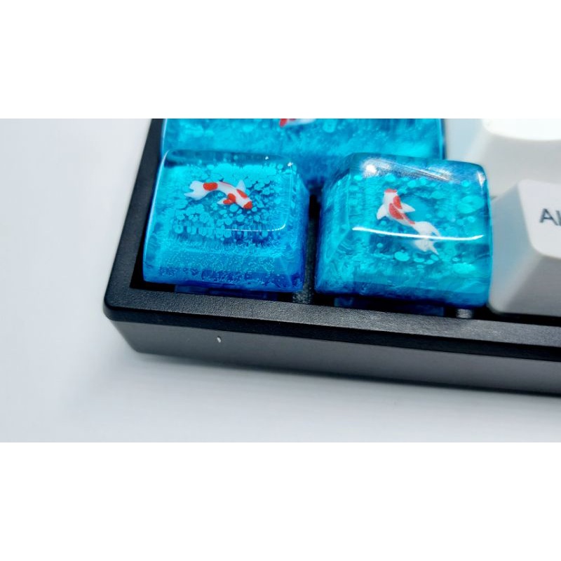Keycap cá koi 1.25u (Ctrl) SA  tone xanh dương trang trí bàn phím cơ
