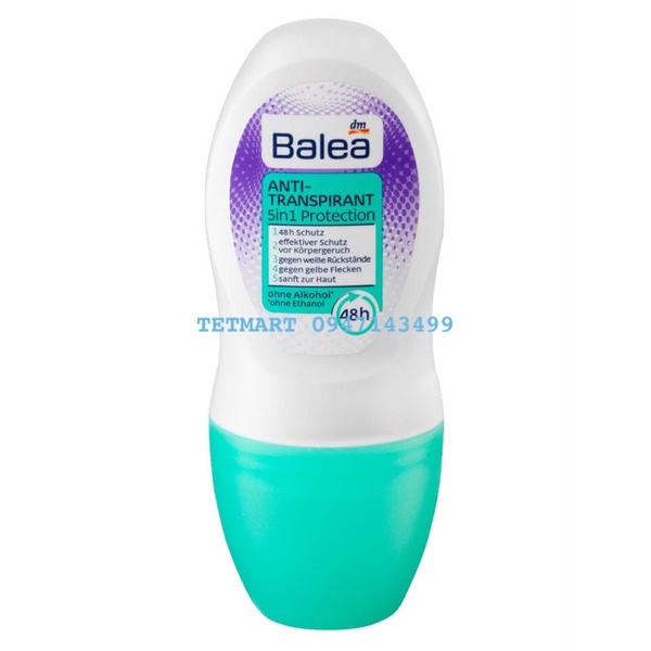 Lăn khử mùi Balea chuẩn Đức 40ml, 4 mùi thơm tự nhiên, kháng khuẩn cực tốt, không gây ố vải áo