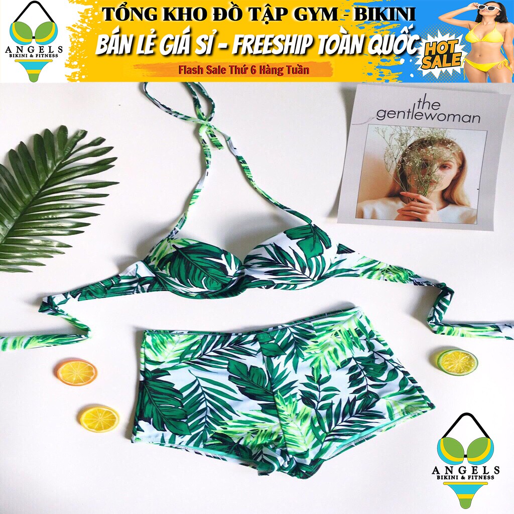 Bikini Bộ Đồ Bơi Hai Mảnh Hoa Lá Freesize BHV021 [ Giá Sỉ ]