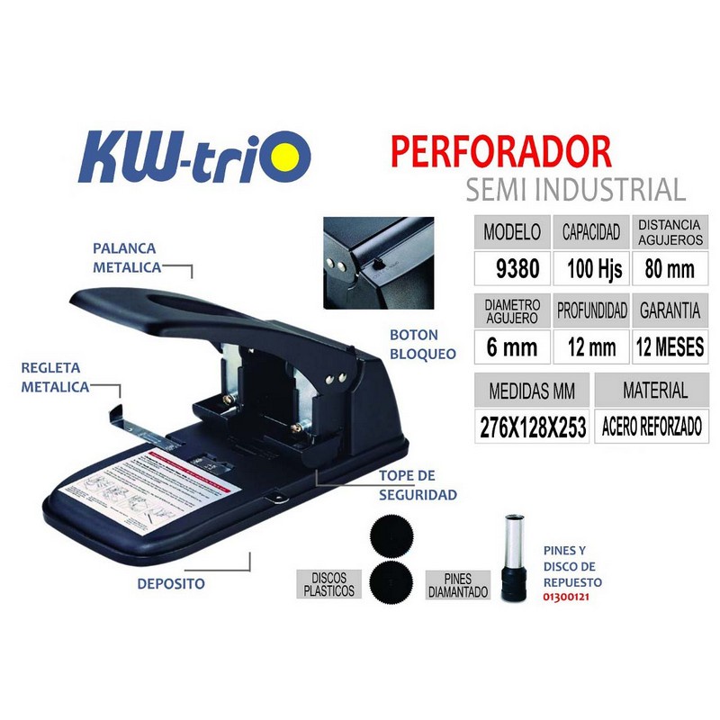 Máy bấm 2 lỗ Kw-triO 09380 100 tờ