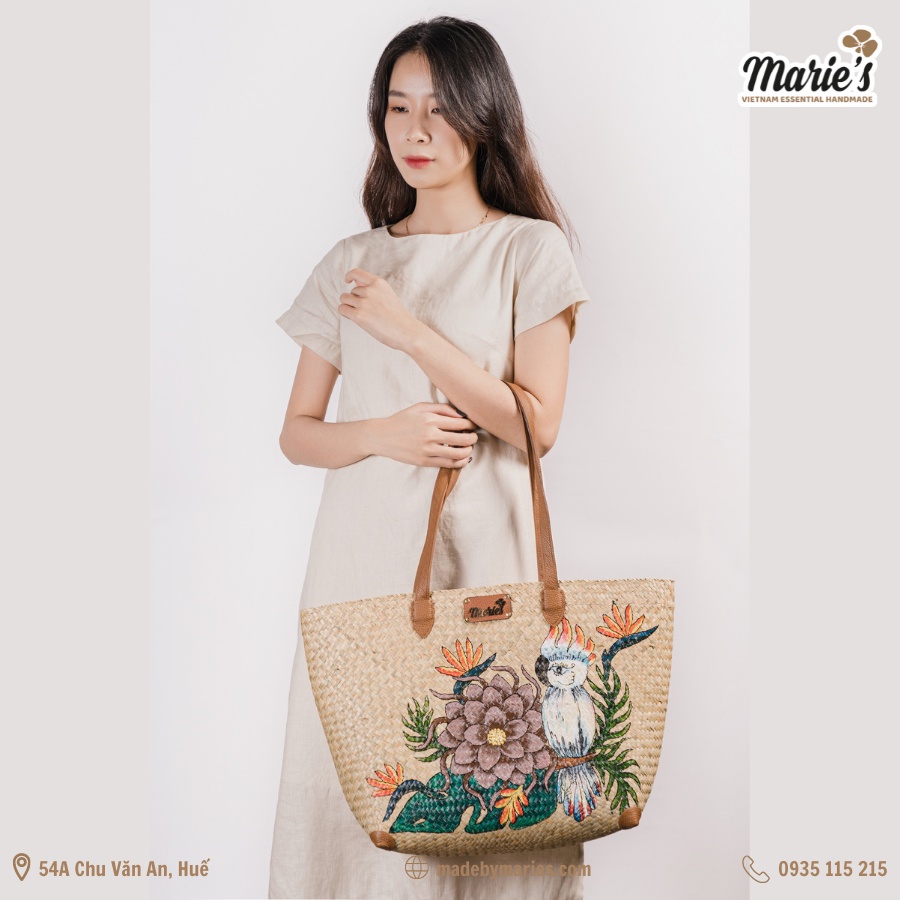 Túi Cỏ Bàng Celinee Marie's Túi xách nữ handmade ấn tượng, thời trang, màu sắc trẻ trung, ngăn túi lớn