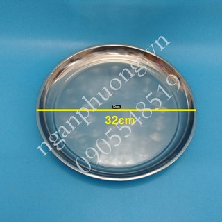 Khay tròn inox tiện lợi , khay inox tròn 32cm