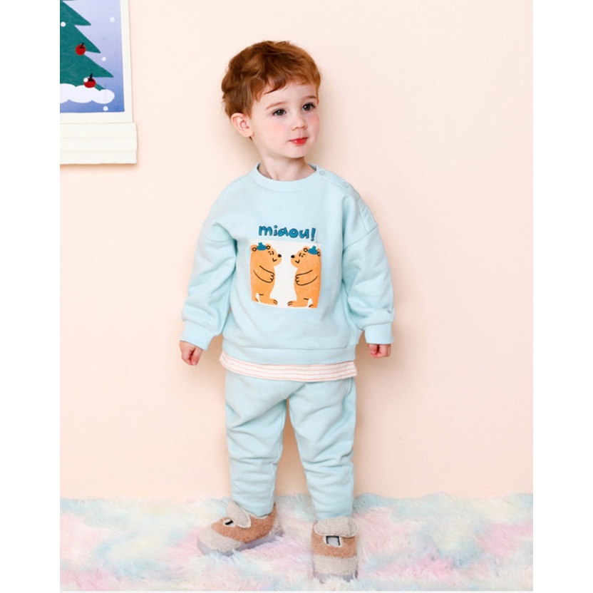 Quần lẻ lót bông gấu xanh, tím maruse11 bé trai bé gái MM2