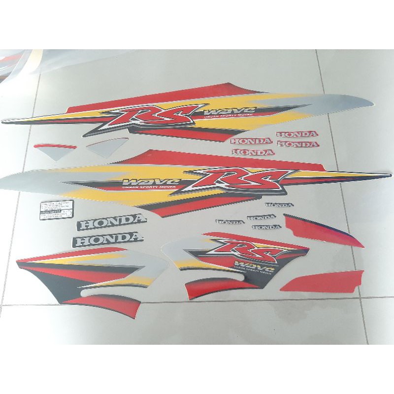 Bộ tem dán xe WAVE RS 100 màu đỏ 3 lớp