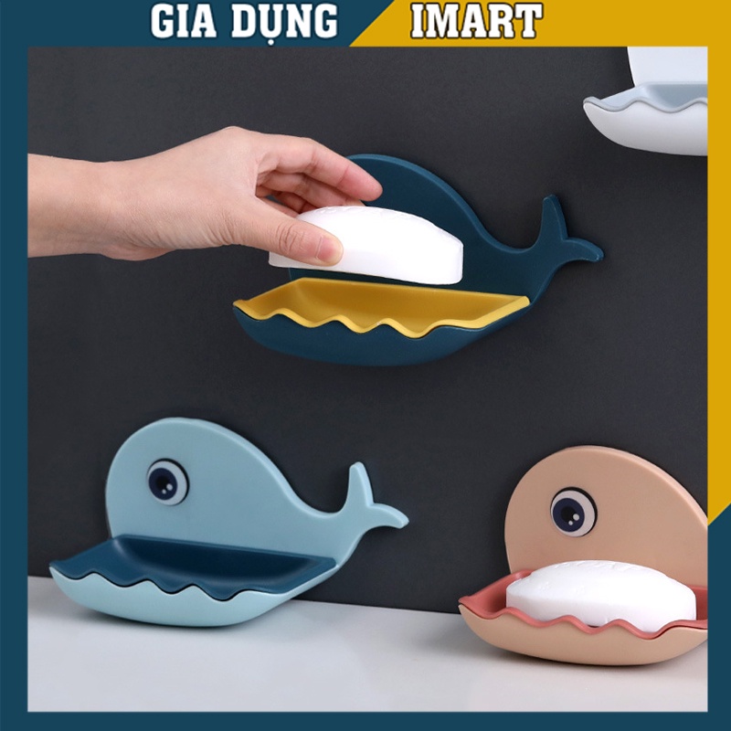 Khay Đựng Xà Bông Dán Tường Hình Cá Voi 4 Màu Dễ Thương - GD218
