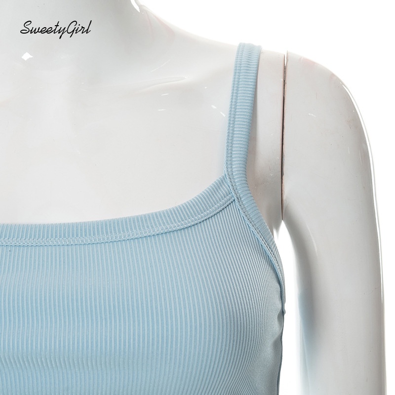 Áo Tank Top Cổ Chữ U Hở Lưng Màu Sắc Ngọt Ngào Thời Trang 2022 Cho Nữ