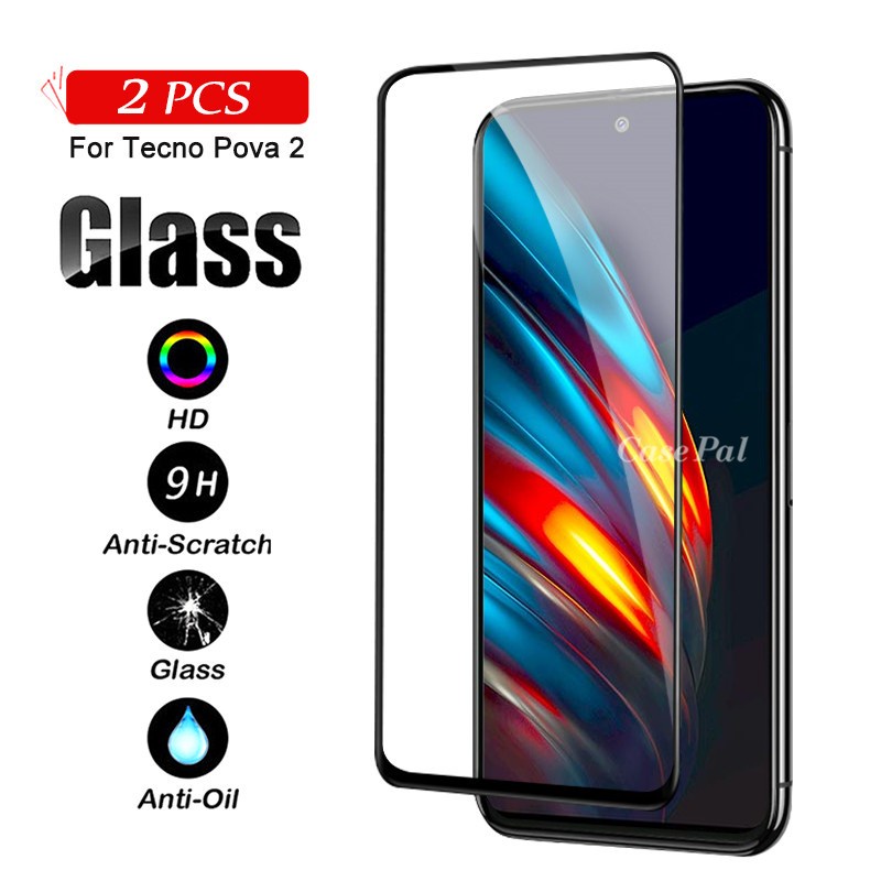 Set 2 Kính Cường Lực Bảo Vệ Màn Hình Điện Thoại Tecno Pova 2