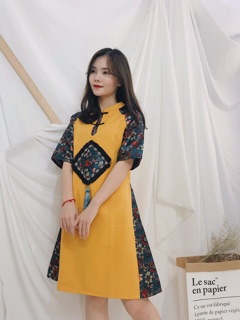 Đầm Gấm Phối Cao Cấp