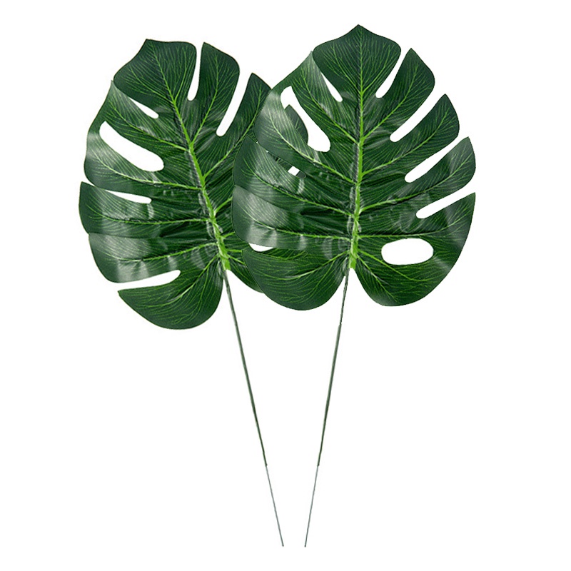1 Lá Cọ Nhân Tạo Màu Xanh Lá Cây Monstera Trang Trí Nhà Cửa