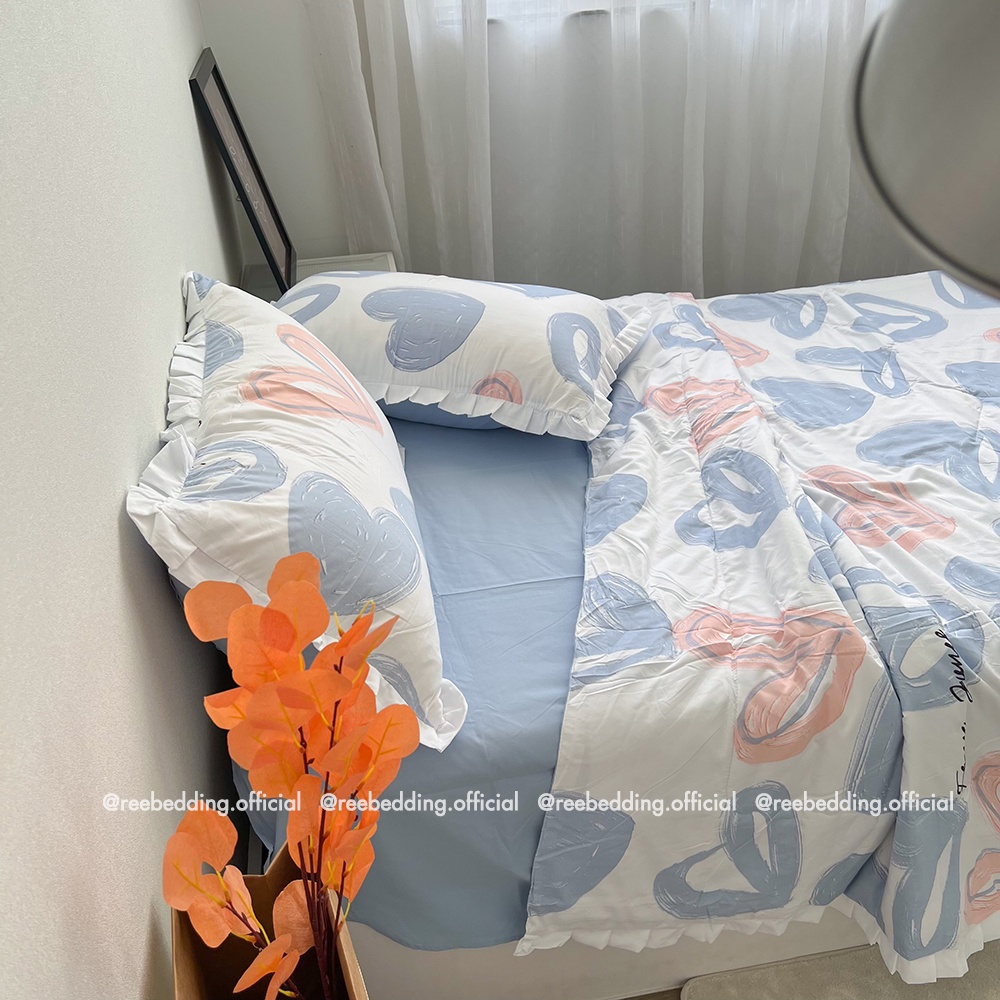 Bộ chăn ga gối chần bông Cotton Đũi Bèo REE Bedding đủ size giường nệm PLC172 - Mẫu 4