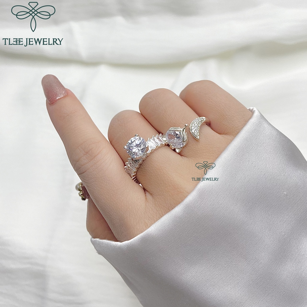 Nhẫn bạc nữ TLEE hồ ly nạm đá cao cấp A0117